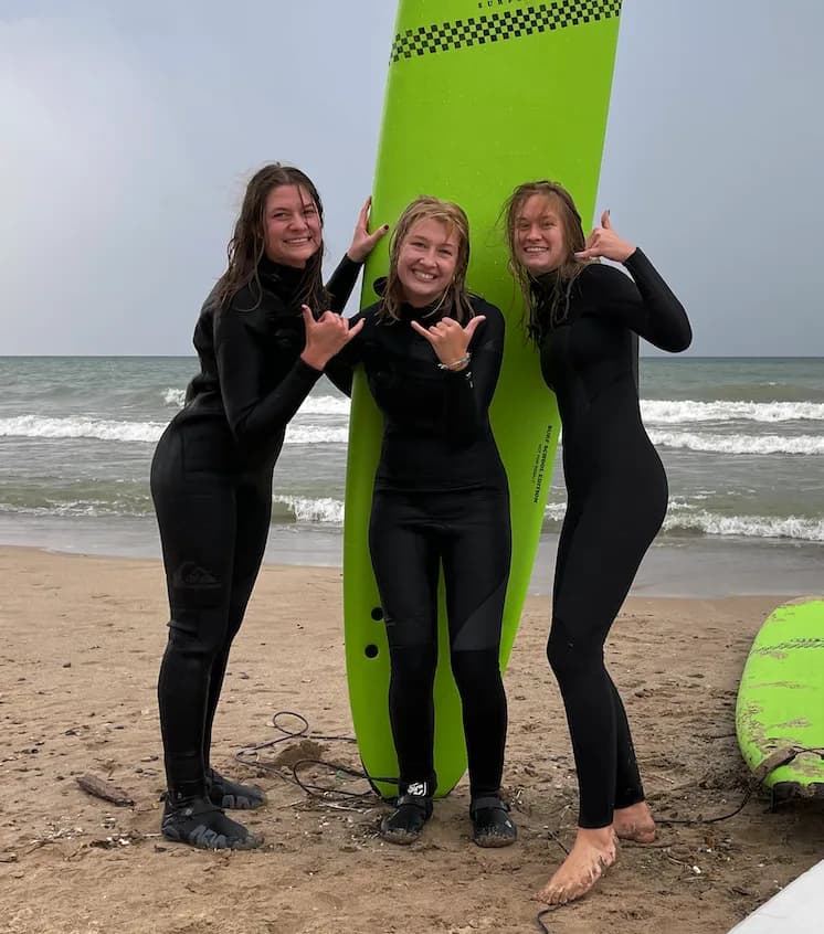 Surfing on Lake Michigan